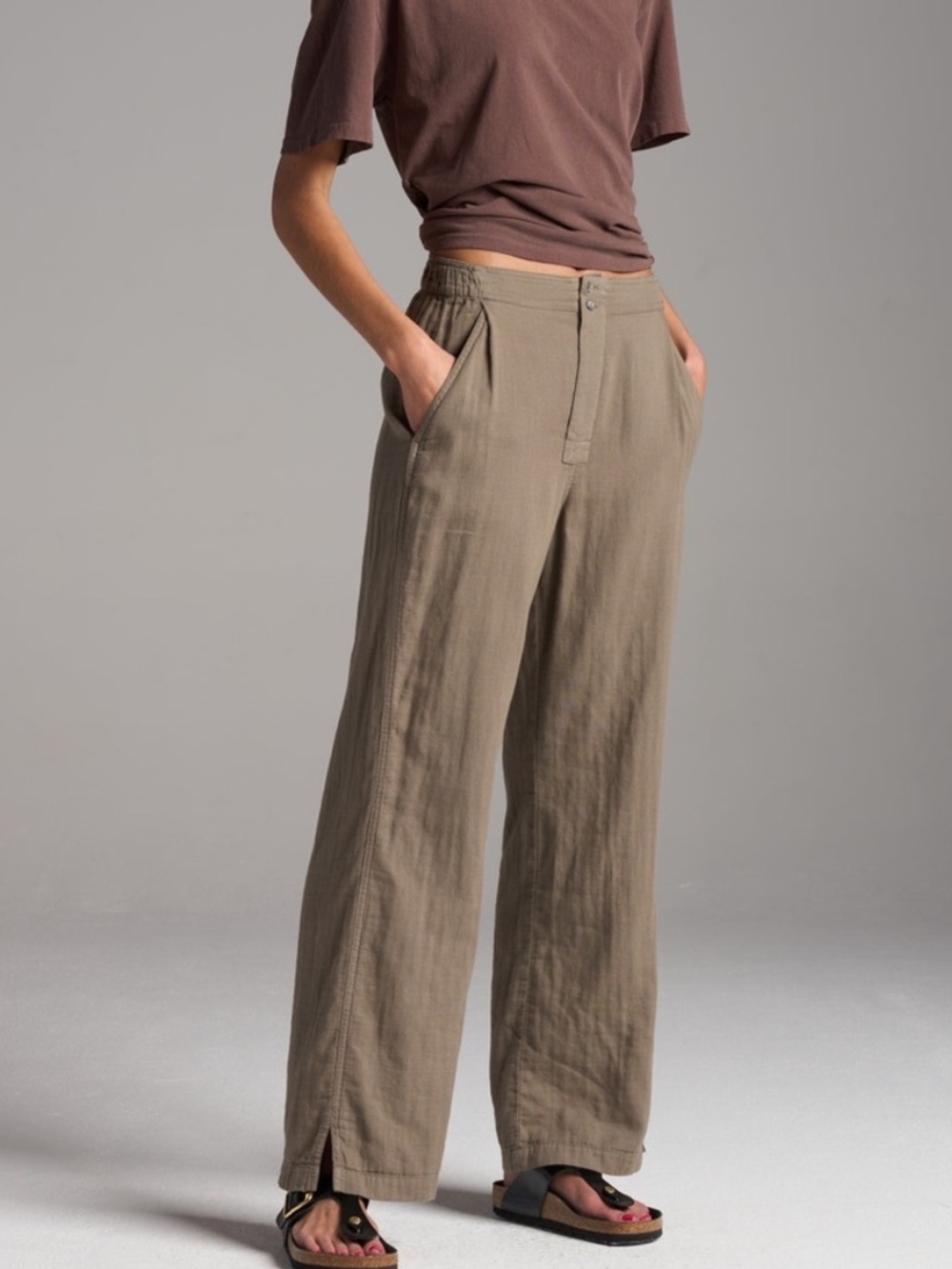 Rowan Joyce Pants Wide Leg Double Gauze 100% Cotton Sparrow NWT $215 Size M